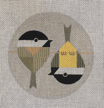 Load image into Gallery viewer, SP-007-SG Chickadees Hanging on a Wire Stitch Guide
